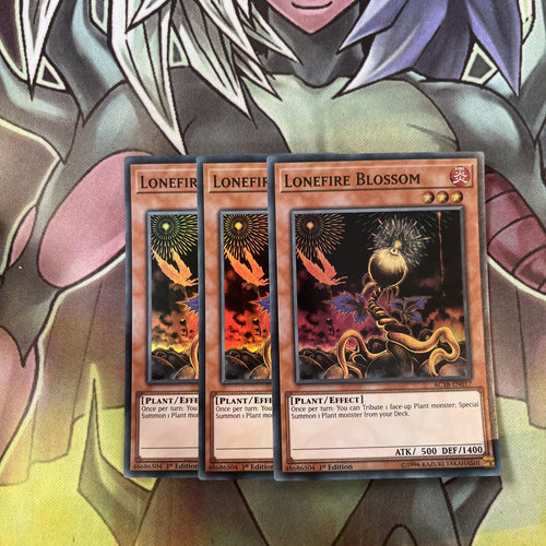 AC18-EN017 x3 Lonefire Blossom Super Rare Excellent Condition Yugioh