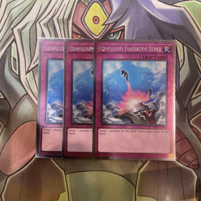 NKRT-EN044 Compulsory Evacuation Device Platinum x3 Excellent Condition Yugioh
