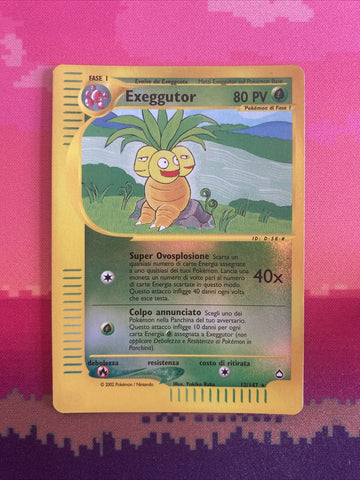 Pokemon Card Exeggutor Aquapolis Reverse Holo Rare 12/147 Near Mint Italian