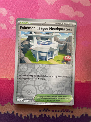 Pokemon Card Pokemon League Headquarters Obsidian Flames Reverse Holo 192/197 NM