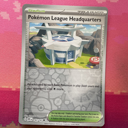 Pokemon Card Pokemon League Headquarters Obsidian Flames Reverse Holo 192/197 NM