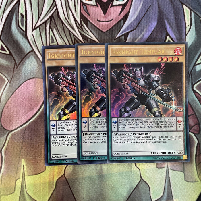 CORE-EN028 x3 Igknight Templar Ultra Rare Excellent Condition Yugioh
