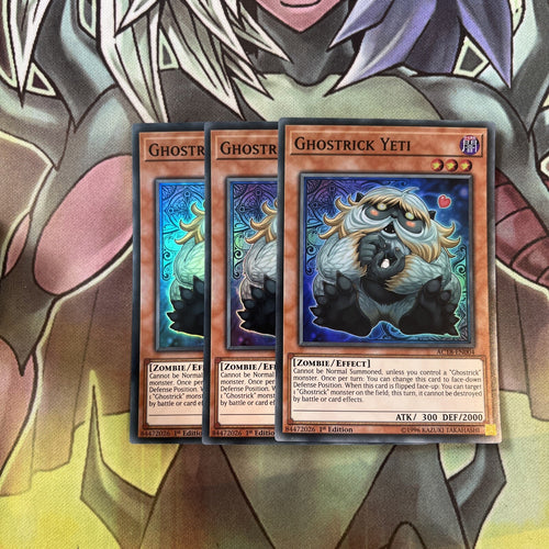 AC18-EN004 x3 Ghostrick Yeti Super Rare Excellent Condition Yugioh