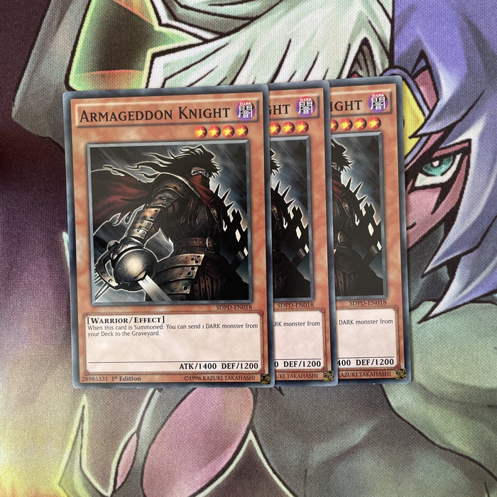 SDPD-EN018 x3 Armageddon Knight Common Excellent Condition Yugioh