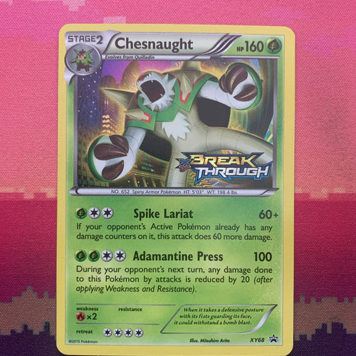 Pokemon Card Chesnaught XY68 Black Star Promo STAMPED Breakthrough Near Mint