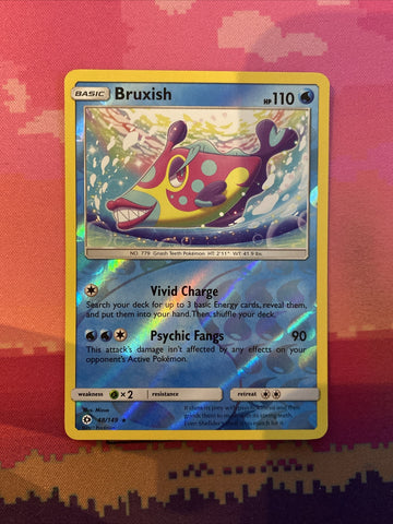 Pokemon Card Bruxish Sun & Moon Reverse Holo 48/149 Near Mint