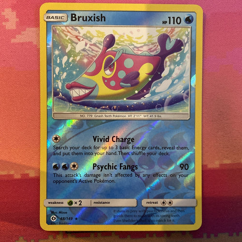 Pokemon Card Bruxish Sun & Moon Reverse Holo 48/149 Near Mint