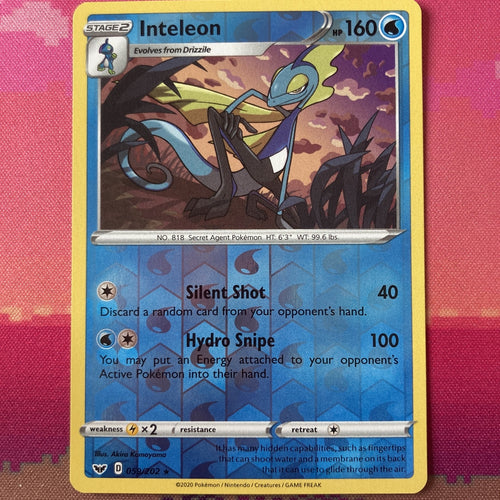 Pokemon Card Inteleon Sword And Shield Reverse Holo 059/202 NM