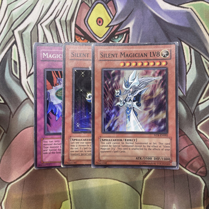 NTR-EN001, 002, 003 Silent Magician Set x3 Light/Mod Play Condition Yugioh