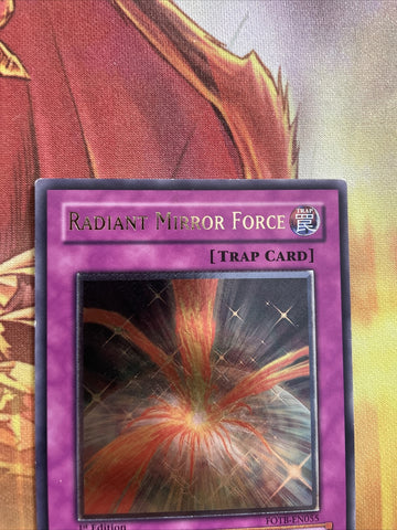 FOTB-EN055 Radiant Mirror Force Ultimate Rare 1st ed LP/NM see pics Yugioh (back)