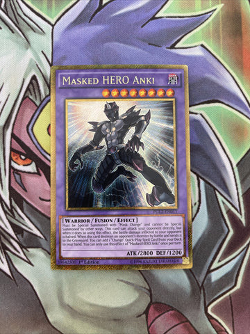 PGL2-EN011 Masked Hero Anki Gold Secret Rare 1st Edition NM Yugioh Card