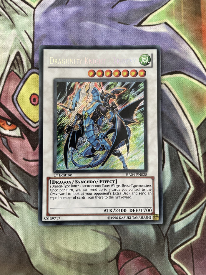 HA04-EN028 Dragunity Knight - Trident Secret Rare 1st Edition NM Yugioh Card