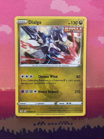 Pokemon Card Dialga Evolving Skies Holo Rare 112/203 Near Mint