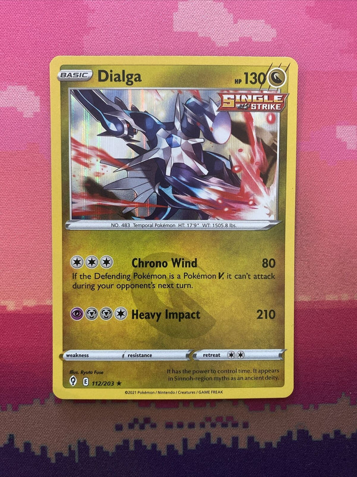 Pokemon Card Dialga Evolving Skies Holo Rare 112/203 Near Mint
