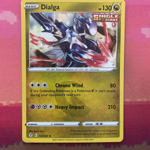 Pokemon Card Dialga Evolving Skies Holo Rare 112/203 Near Mint