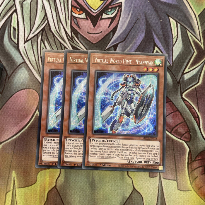 MP21-EN223 x3 Virtual World Hime - Nyannyan Secret Excellent Conditon Yugioh