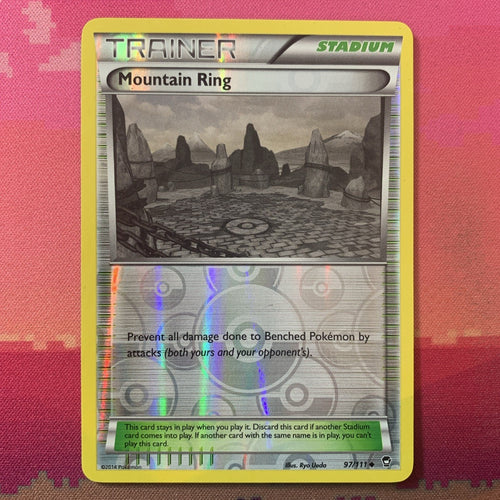 Pokemon Card Mountain Ring Furious Fists Reverse Holo 97/111 Near Mint