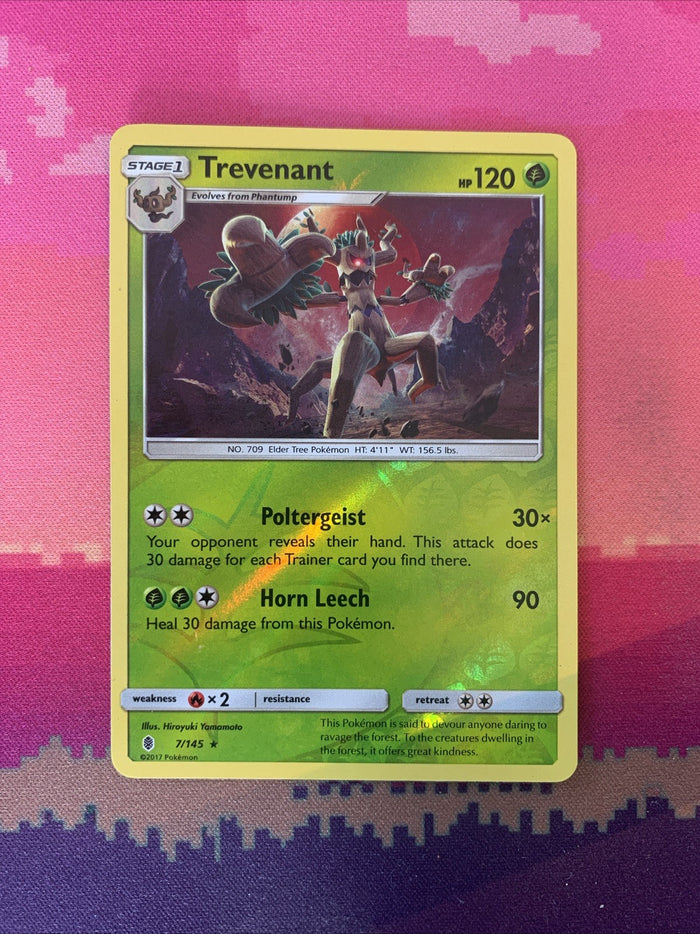 Pokemon Card Trevenant Guardians Rising Reverse Holo Rare 7/145 NM