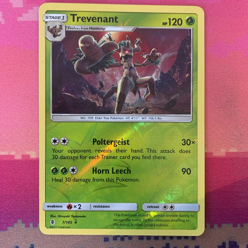 Pokemon Card Trevenant Guardians Rising Reverse Holo Rare 7/145 NM