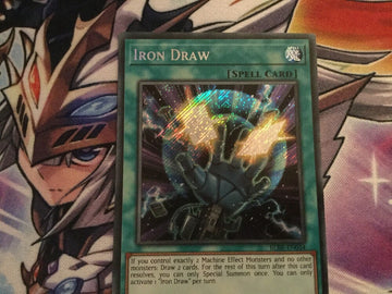 BLRR-EN034 Yugioh Secret Rare Iron Draw 1st Edition (NM) (back)