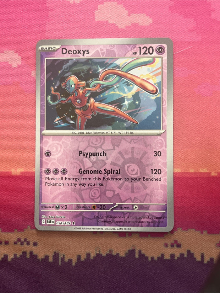 Pokemon Card Deoxys Paradox Rift Reverse Holo Rare 074/182 Near Mint