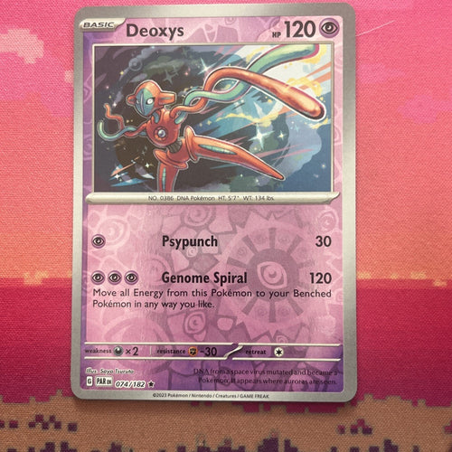 Pokemon Card Deoxys Paradox Rift Reverse Holo Rare 074/182 Near Mint