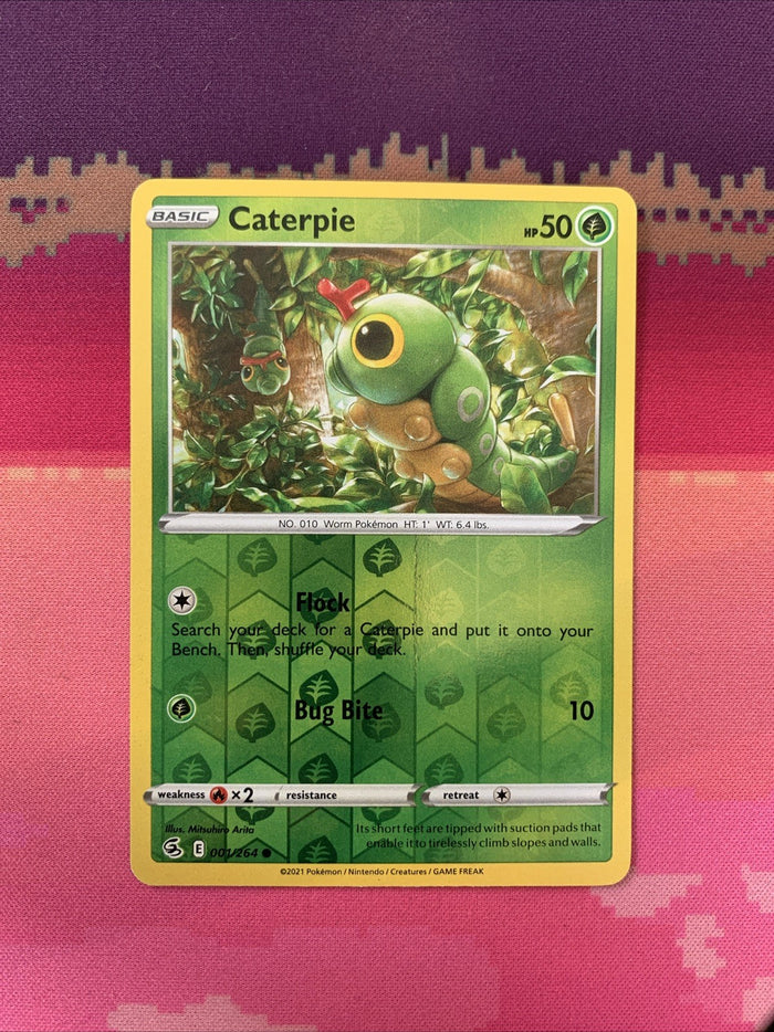Pokemon Card Caterpie Fusion Strike Reverse Holo 001/264 NM