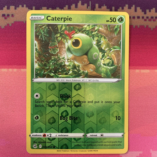 Pokemon Card Caterpie Fusion Strike Reverse Holo 001/264 NM