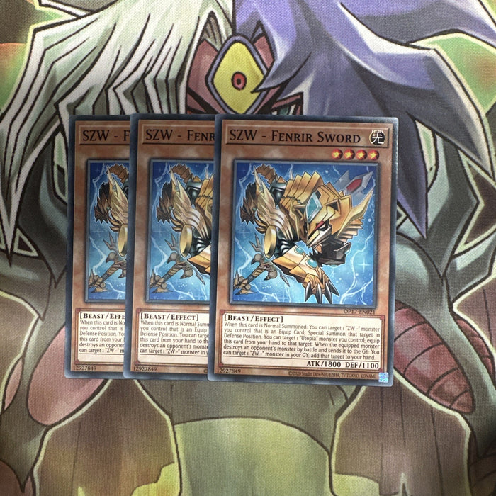 OP17-EN021 SZW - Fenrir Sword Common x3 Excellent Condition Yugioh