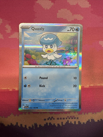Pokemon Card Quaxly Scarlet & Violet Holo 052/198 Near Mint