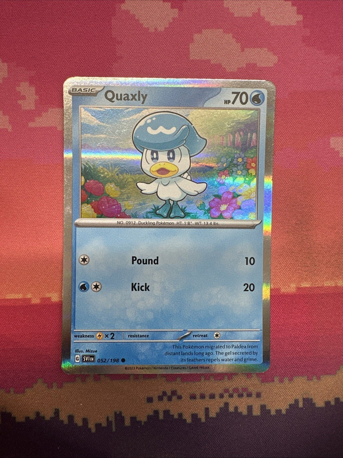 Pokemon Card Quaxly Scarlet & Violet Holo 052/198 Near Mint