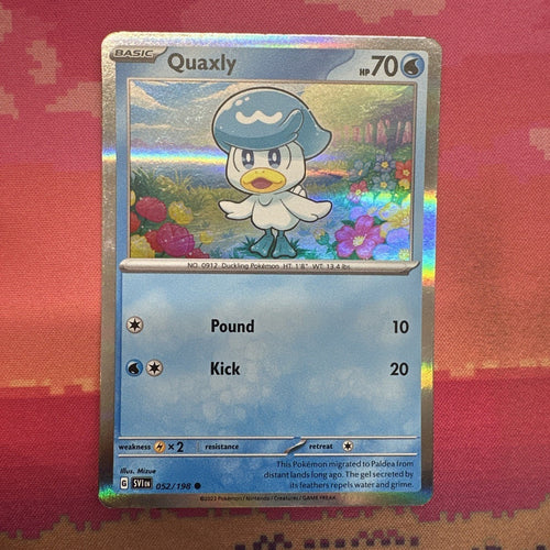 Pokemon Card Quaxly Scarlet & Violet Holo 052/198 Near Mint