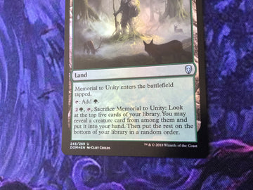 Memorial to Unity Foil - Dominaria Excellent Magic MTG (back)