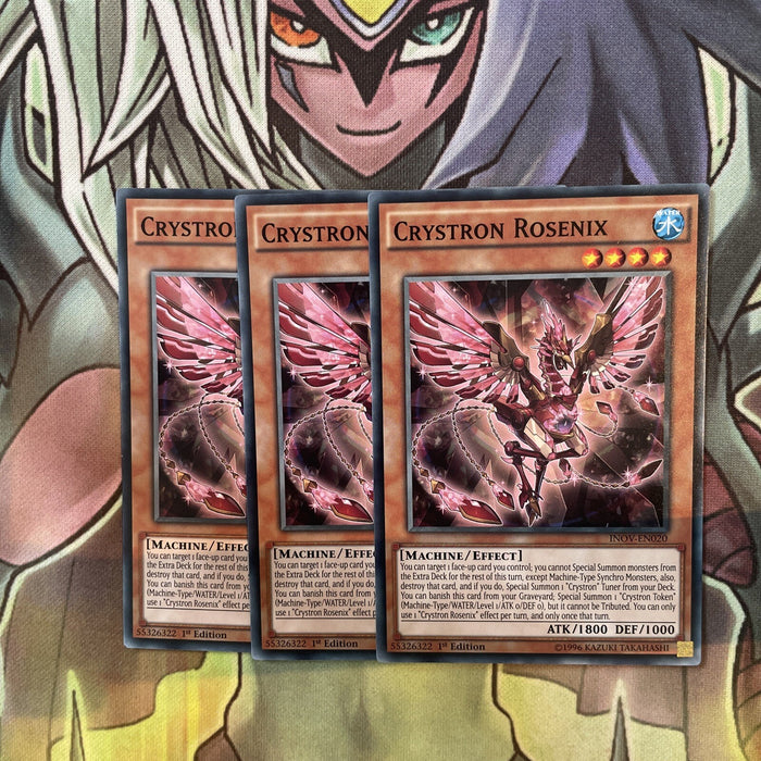 INOV-EN020 x3 Crystron Rosenix Common Excellent Condition Yugioh