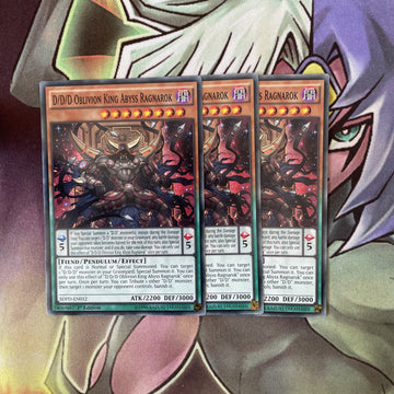 SDPD-EN012 x3 D/D/D Oblivion King Abyss Ragnarok Common Excellent Cond Yugioh
