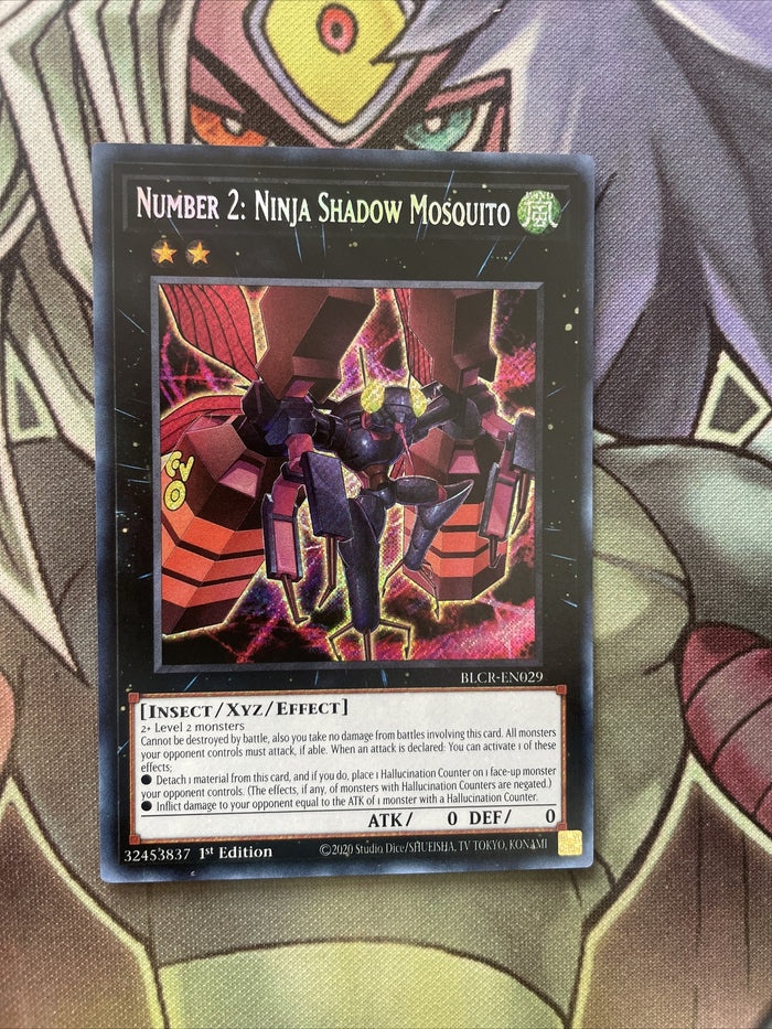 BLCR-EN029 Number 2: Ninja Shadow Mosquito Secret Rare NM Yugioh Card