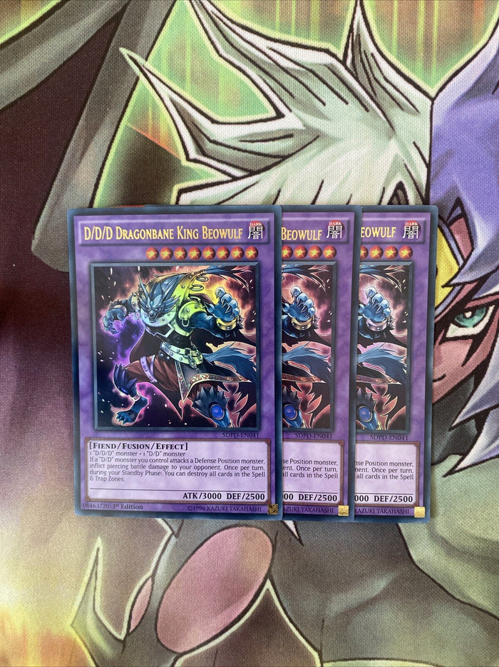 SDPD-EN041 x3 D/D/D Dragonbane King Beowulf Ultra Excellent Condition Yugioh