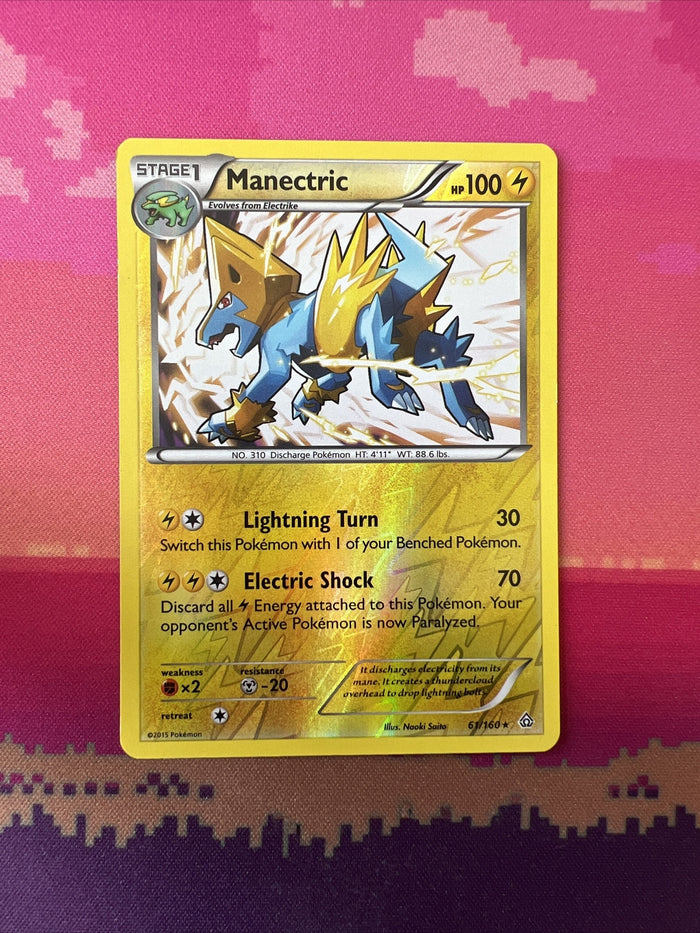 Pokemon Card Manectric Primal Clash Reverse Holo Rare 61/160 Near Mint