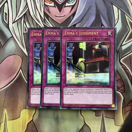 DUOV-EN042 x3 Enma's Judgement Ultra Rare Excellent Condition Yugioh