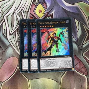 PHRA-EN043 x3 Virtual World Phoenix - Fanfan Ultra Excellent Condition Yugioh