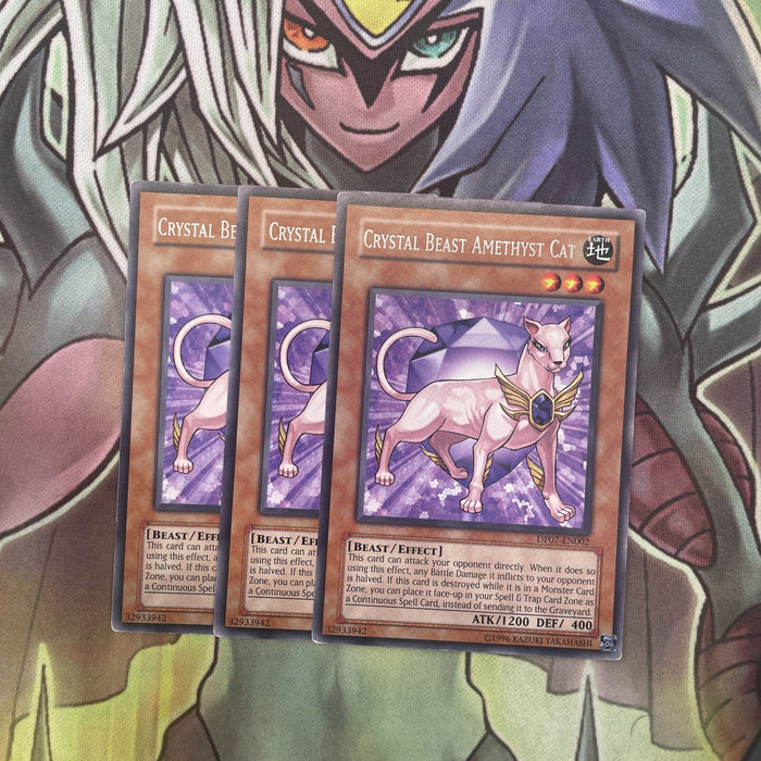 DP07-EN002 x3 Crystal Beast Amethyst Cat Rare Excellent Condition Yugioh