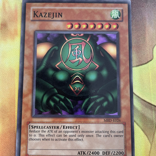 MRD-E026 Kazejin - Super Rare - UNL Edition - Yugioh print line NM/EXC