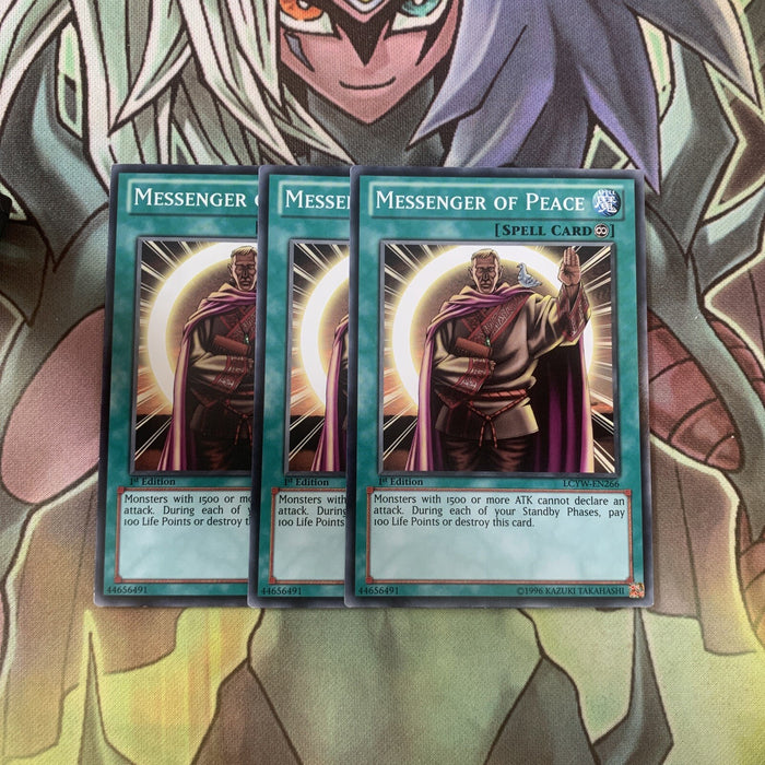 LCYW-EN266 x3 Messenger of Peace Common Excellent Condition Yugioh