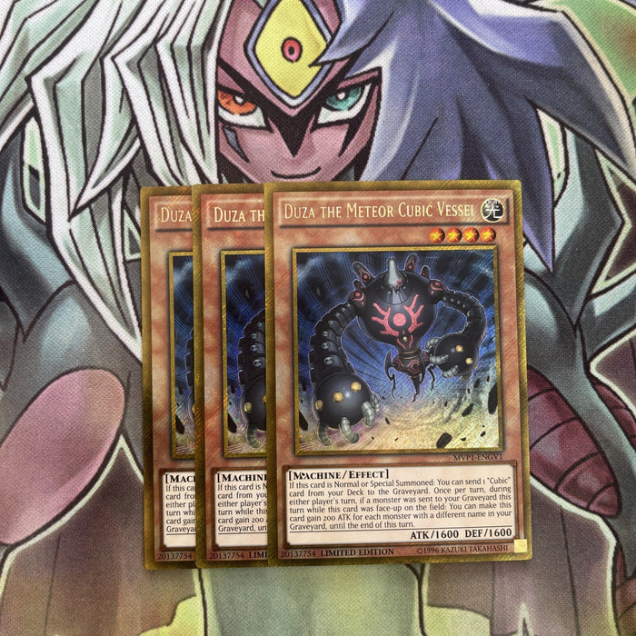 MVP1-ENGV1 x3 Duza the Meteor Cubic Vessel Gold Rare Excellent Conditon Yugioh