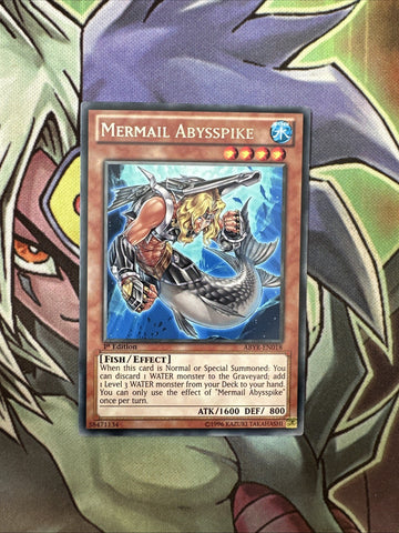 ABYR-EN018 Mermail Abysspike Rare 1st Edition NM Yugioh Card