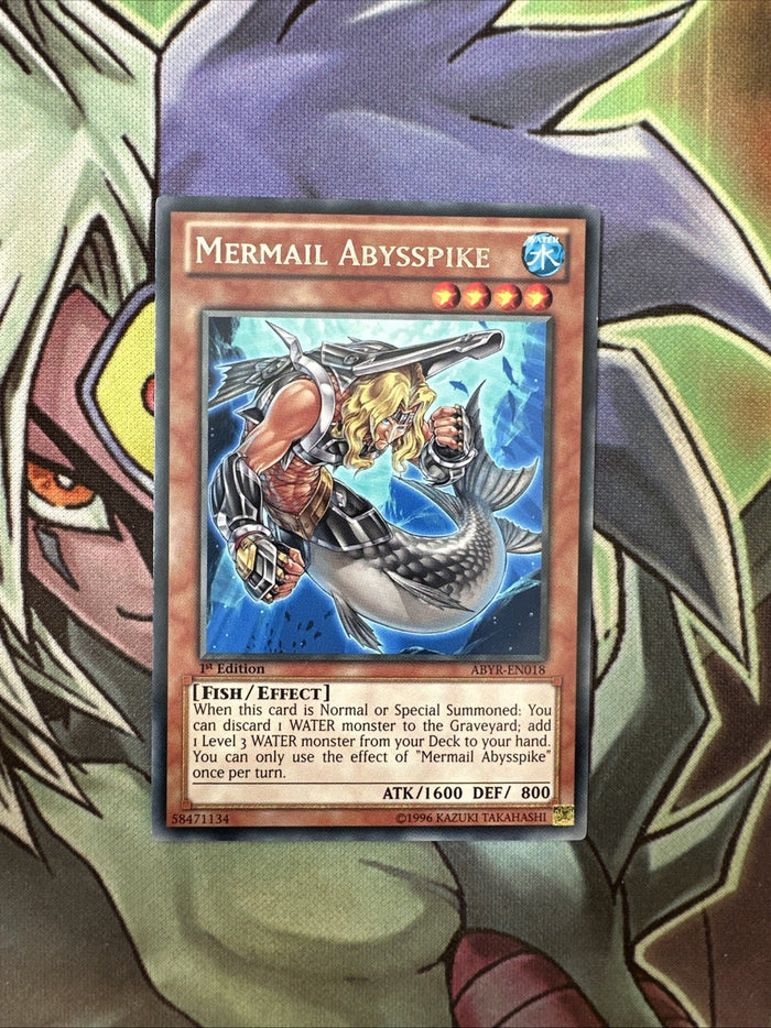 ABYR-EN018 Mermail Abysspike Rare 1st Edition NM Yugioh Card