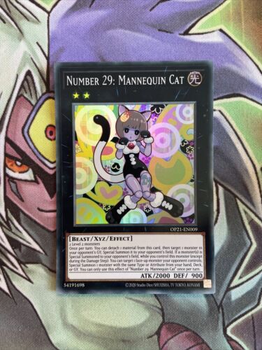 OP21-EN009 Number 29: Mannequin Cat Super Rare Unlimited Edition NM Yugioh Card