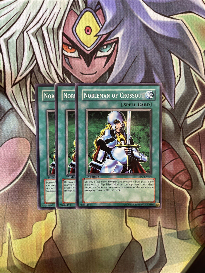 SD2-EN016 x3 Nobleman of Crossout Common Excellent Condition Yugioh