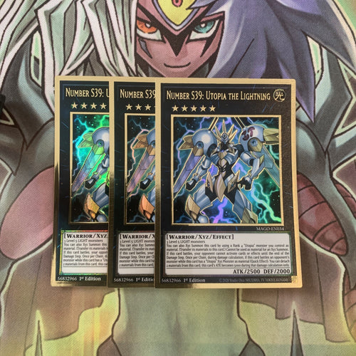 MAGO-EN034 x3 Number S39: Utopia the Lightning Gold Rare Excellent Yugioh