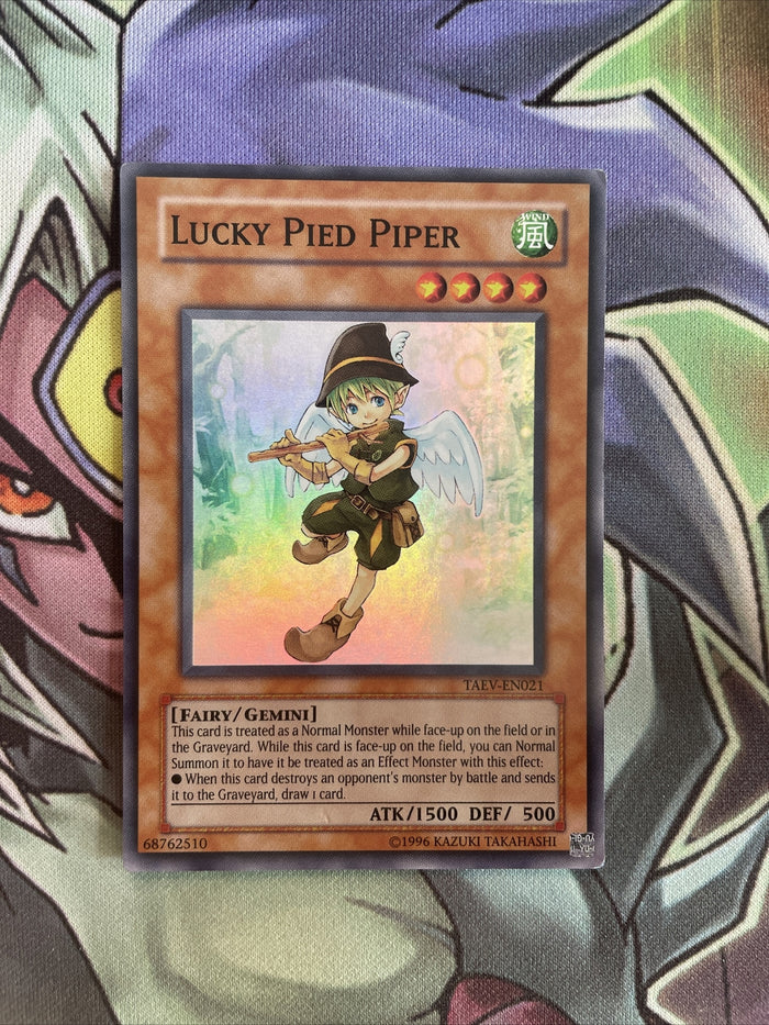 TAEV-EN021 Lucky Pied Piper Super Rare Unlimited Edition NM Yugioh Card
